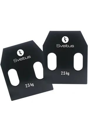 SVELTUS Paire de plaques de lestage acier avec poignées