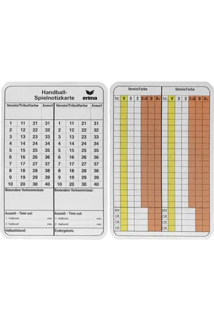 Erima Cartons pour annotations Arbitre Handall
