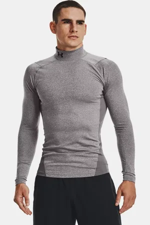 Under Armour Baselayer à col montant de compression ColdGear® pour homme Charcoal Light Heather