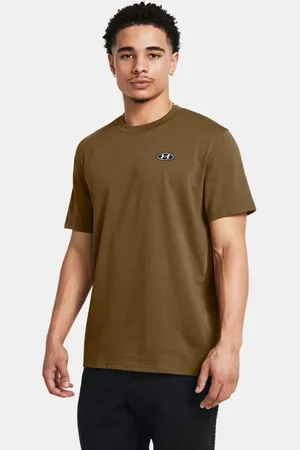 Under Armour Haut à manches courtes et écusson sur la gauche Heavyweight pour homme Coyote