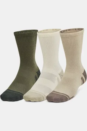 Under Armour Chaussettes hautes Performance Tech unisexes (lot de 3 paires) City Khaki