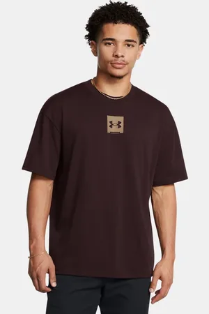 Under Armour Tee-shirt à manches courtes oversize Heavyweight SM Box pour homme Marron Obsidian