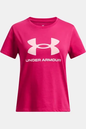 Under Armour Haut à manches courtes Big Logo pour fille Shaded Fuchsia