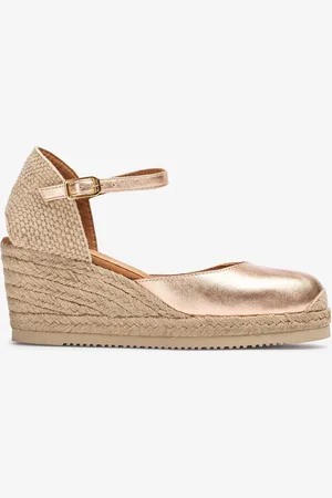 Unisa Espadrilles avec plateforme en cuir métallisé