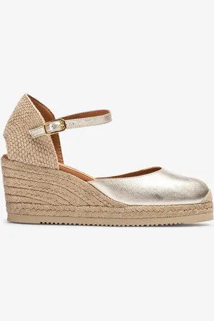 Unisa Espadrilles avec plateforme en cuir métallisé
