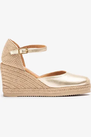 Unisa Espadrilles avec semelles compensées hautes métallisées