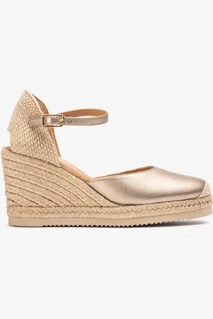 Unisa Espadrilles avec semelles compensées hautes métallisées