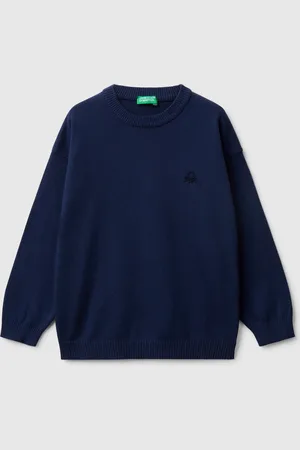 Benetton Pull En Pur Coton Avec Logo