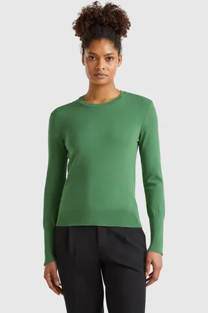 Benetton Pull Coupe Slim En Viscose Mélangée