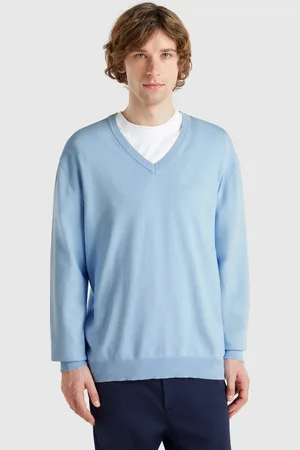 Benetton Pull En Pur Coton À Col V