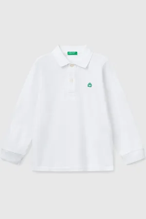 Benetton Polo À Manches Longues En Coton