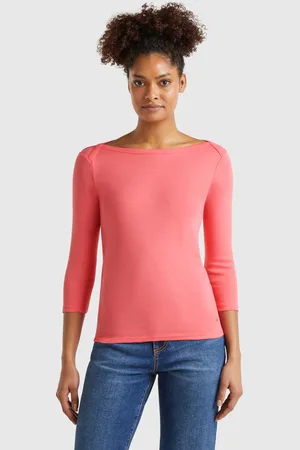 Benetton T-shirt 100 % Coton À Encolure Bateau