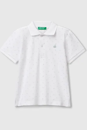 Benetton Polo À Micro Motif En Pur Coton