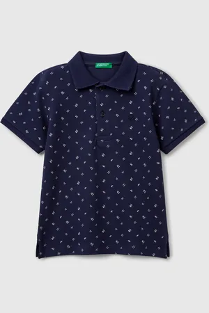 Benetton Polo À Micro Motif En Pur Coton
