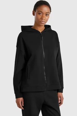 Benetton Sweat 100% Coton Avec Zip Et Capuche