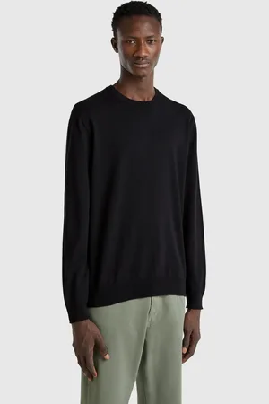 Benetton Pull 100 % Coton À Col Rond