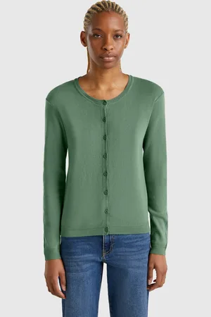 Benetton Gilet À Col Rond En Pur Coton