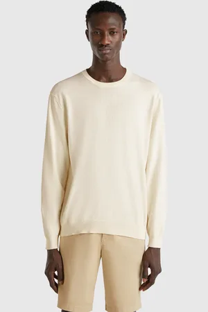 Benetton Pull 100 % Coton À Col Rond