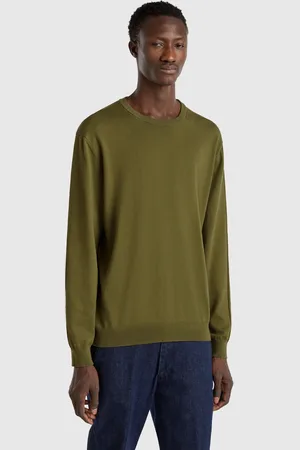 Benetton Pull 100 % Coton À Col Rond