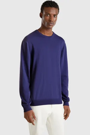 Benetton Pull 100 % Coton À Col Rond