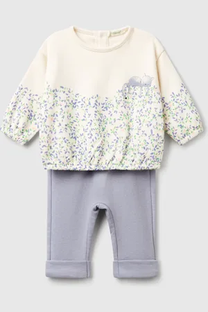 Benetton Ensemble Sweat-shirt Et Pantalon En Coton Mélangé