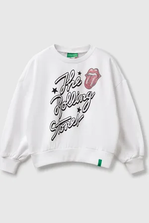 Benetton Sweat Oversize "the Rolling Stones" Avec Strass
