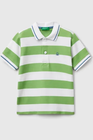 Benetton Polo Rayé À Manches Courtes