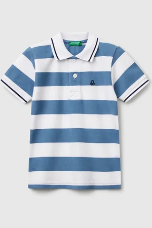 Benetton Polo Rayé À Manches Courtes