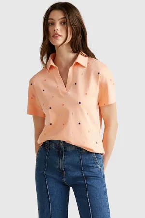 Benetton Polo Avec Broderie De Fleurs