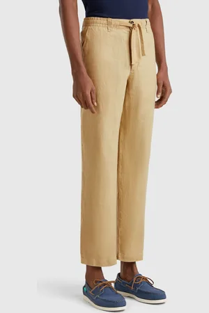 Benetton Pantalon À Cordon En Pur Lin