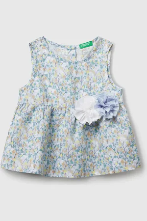 Benetton Blouse Fleurie En Lin Mélangé