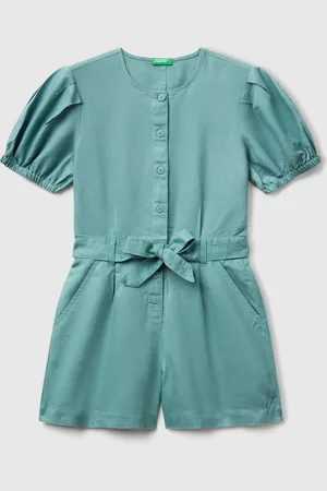 Benetton Combinaison En Lin Mélangé Avec Ceinture