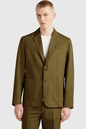 Benetton Blazer Coupe Slim En Lin Mélangé