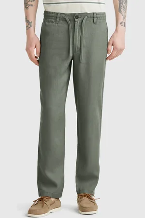 Benetton Pantalon À Cordon En Pur Lin