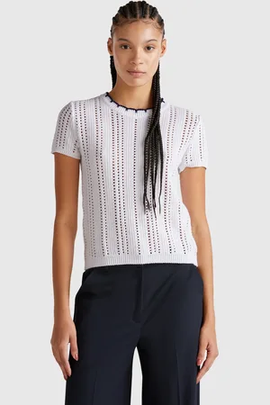 Benetton Pull Pur Coton Perforé