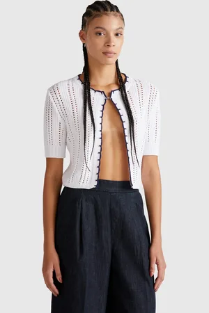 Benetton Cardigan Court Perforé