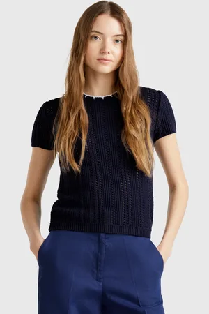 Benetton Pull Pur Coton Perforé