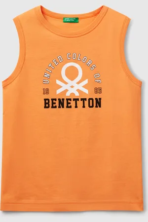 Benetton Débardeur 100% Coton Biologique Avec Logo
