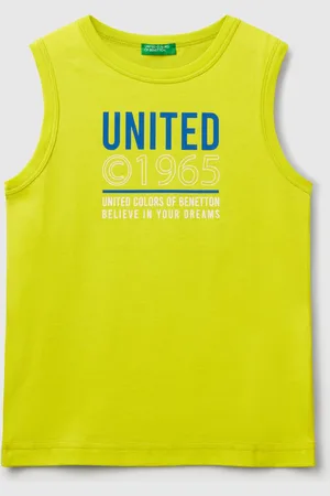 Benetton Débardeur 100% Coton Biologique Avec Logo