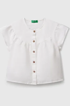 Benetton Blouse En Lin Mélangé