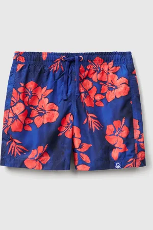 Benetton Short De Bain En Nylon À Motifs
