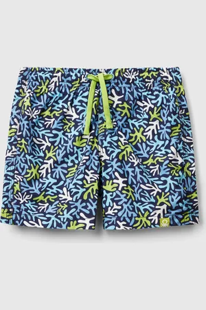 Benetton Short De Bain En Nylon À Motifs