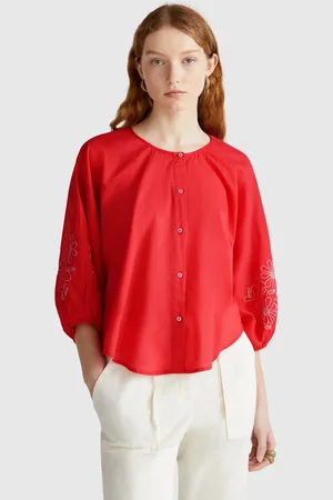 Benetton Blouse Avec Broderie Florale