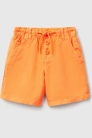 Benetton Bermuda Avec Cordon De Serrage En Lin Mélangé