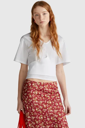 Benetton T-shirt Avec Noeud Au Dos