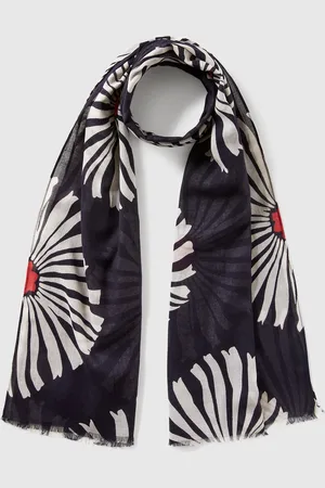 Benetton Écharpe À Motif En Lin Mélangé