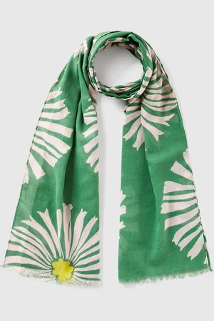 Benetton Écharpe À Motif En Lin Mélangé