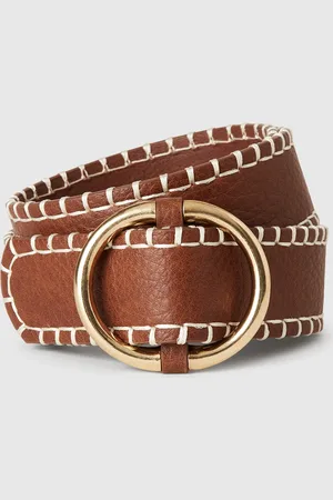 Benetton Ceinture Fine En Tissu Enduit