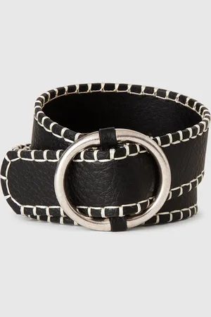Benetton Ceinture Fine En Tissu Enduit