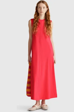 Benetton Robe Sans Manches En Pur Coton